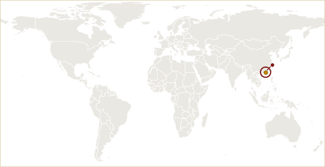 香港在世界地图上的位置 · Hong Kong highlighted on the world map